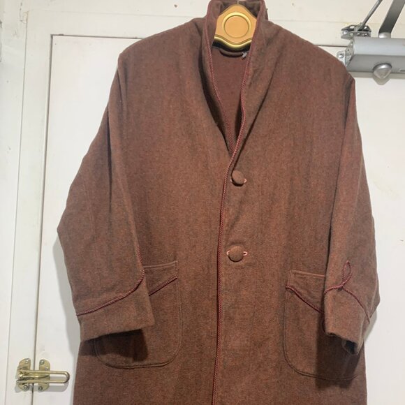 VINTAGE BELTED WOOL ROBE HOUSE COATS SIZE M - Picture 1 of 12